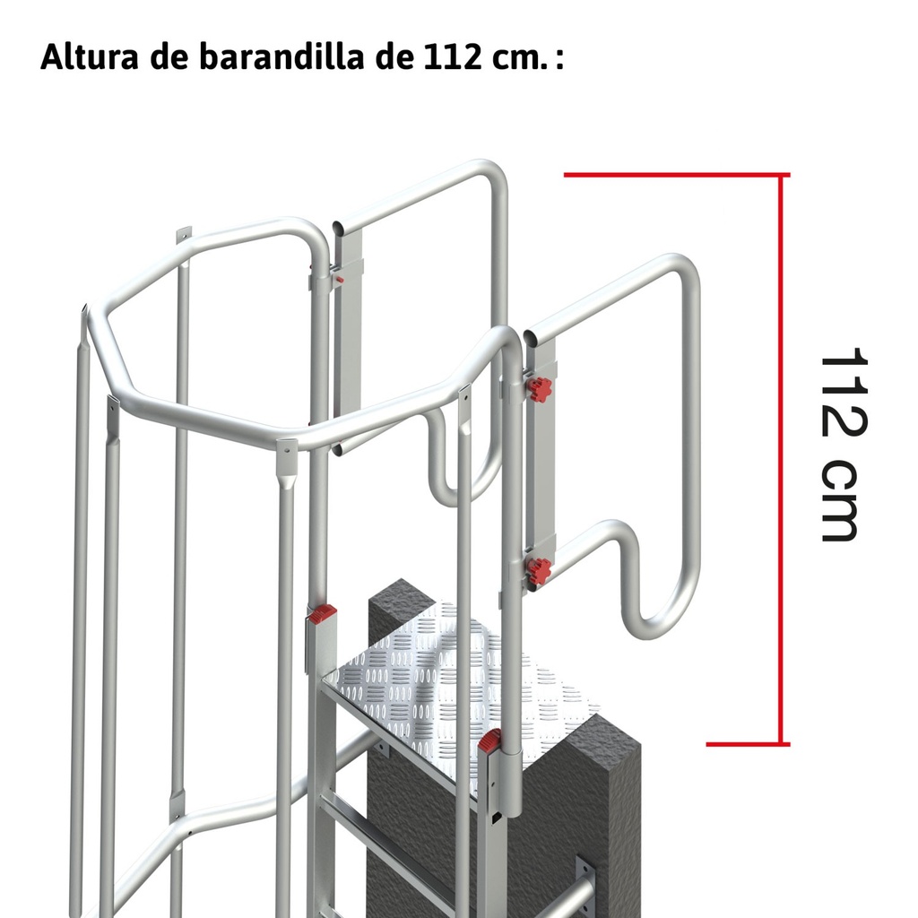 Escalera vertical de seguridad con jaula de protección SVS2