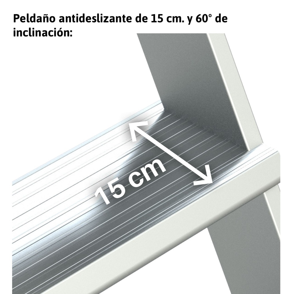 SP60 | Escalera puente de aluminio con plataforma | Inclinación 60º