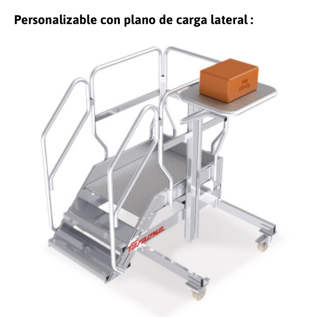 PICK | Escalera con plataforma y plano de carga eléctrico