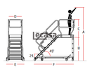 SY 45 ESCALERA DE ALUMINIO CON PLATAFORMA Y PARTE TRASERA VERTICAL, ANCHURA 100 CM, INCLINACIÓN 45º