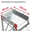 SY 45 ESCALERA DE ALUMINIO CON PLATAFORMA Y PARTE TRASERA VERTICAL, ANCHURA 100 CM, INCLINACIÓN 45º