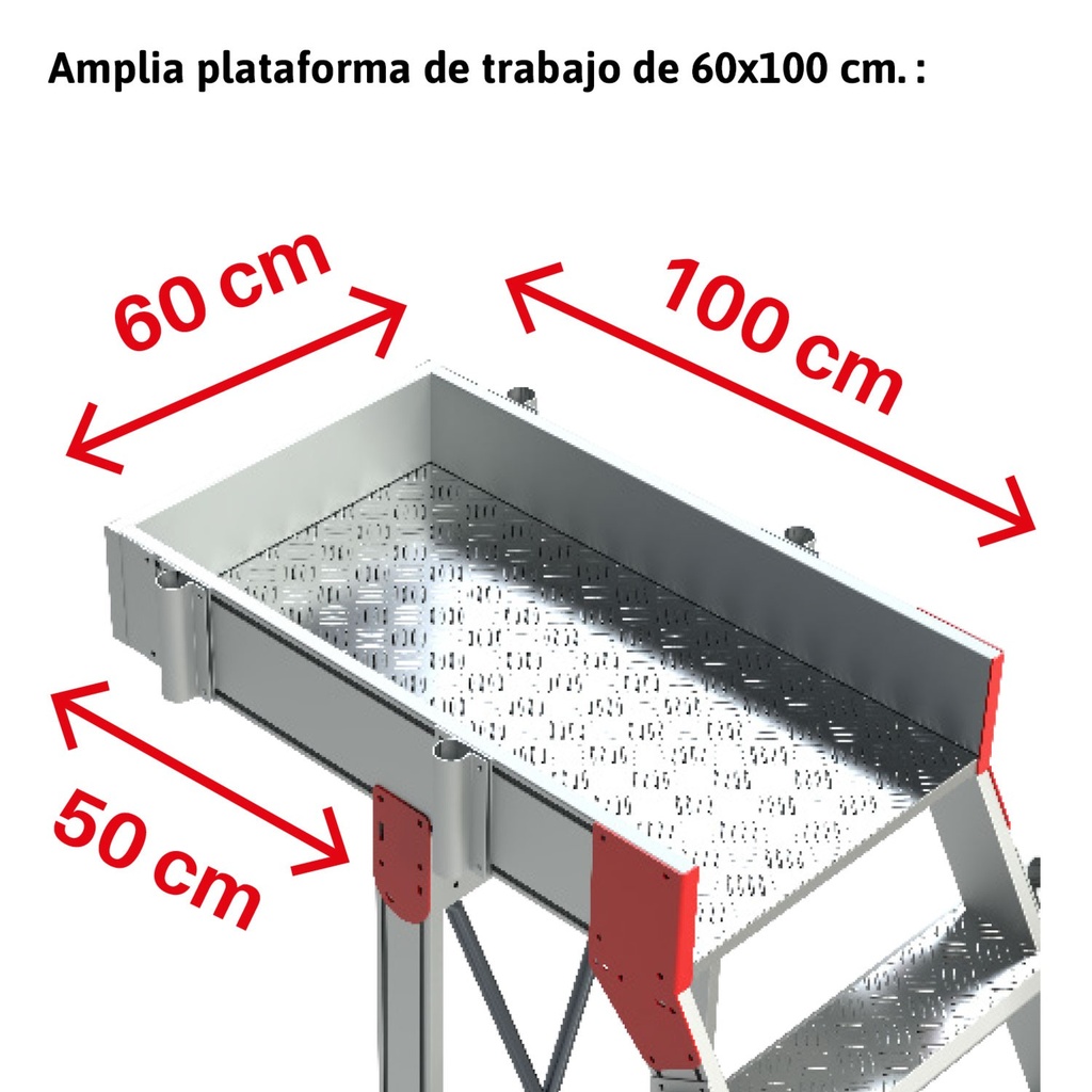 SB60 | Escalera de aluminio con plataforma y vuelo