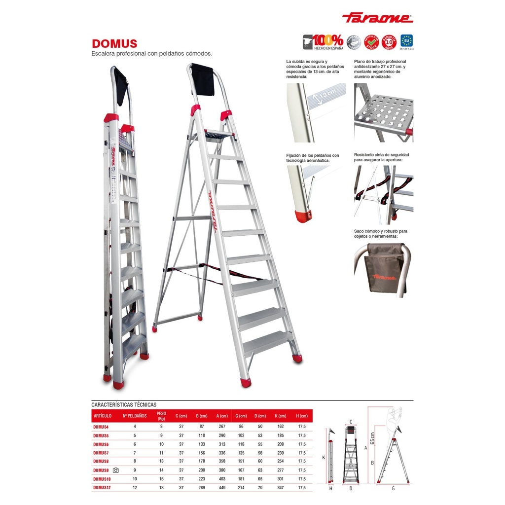 DOMUS | Escalera profesional con peldaños cómodos