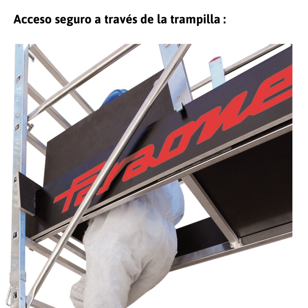 RAPIDO 160 | Andamio de aluminio con ruedas y plataforma de 160×80 cm.