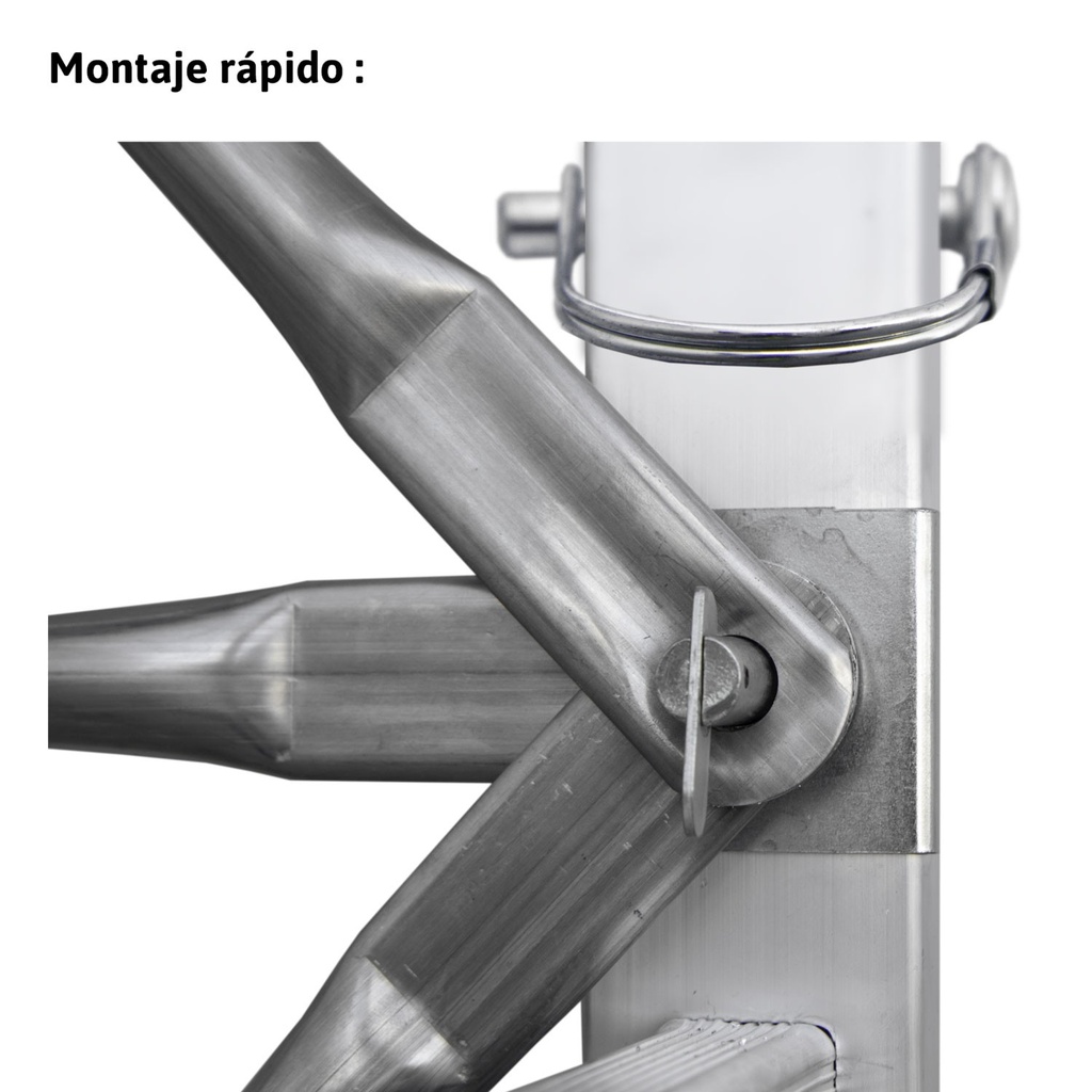 RAPIDO140 | Andamio de aluminio con ruedas y plataforma de 140×60 cm.