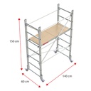 RAPIDO140 | Andamio de aluminio con ruedas y plataforma de 140×60 cm.