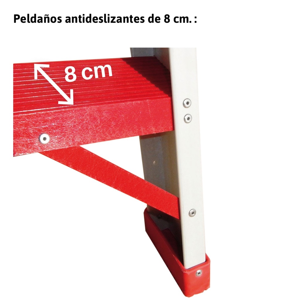 ALFI | Escalera con plataforma y barandilla de seguridad de fibra de vidrio