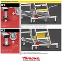 SY-T ESCALERA DE TRAMEX CON PLATAFORMA Y BASE CON RUEDAS. INCLINACION 45°