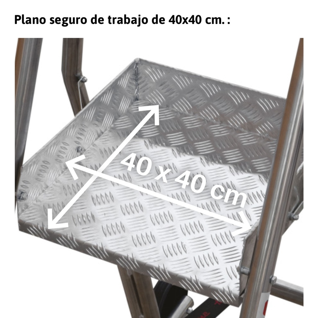 PL | Escalera plegable con amplia plataforma de trabajo