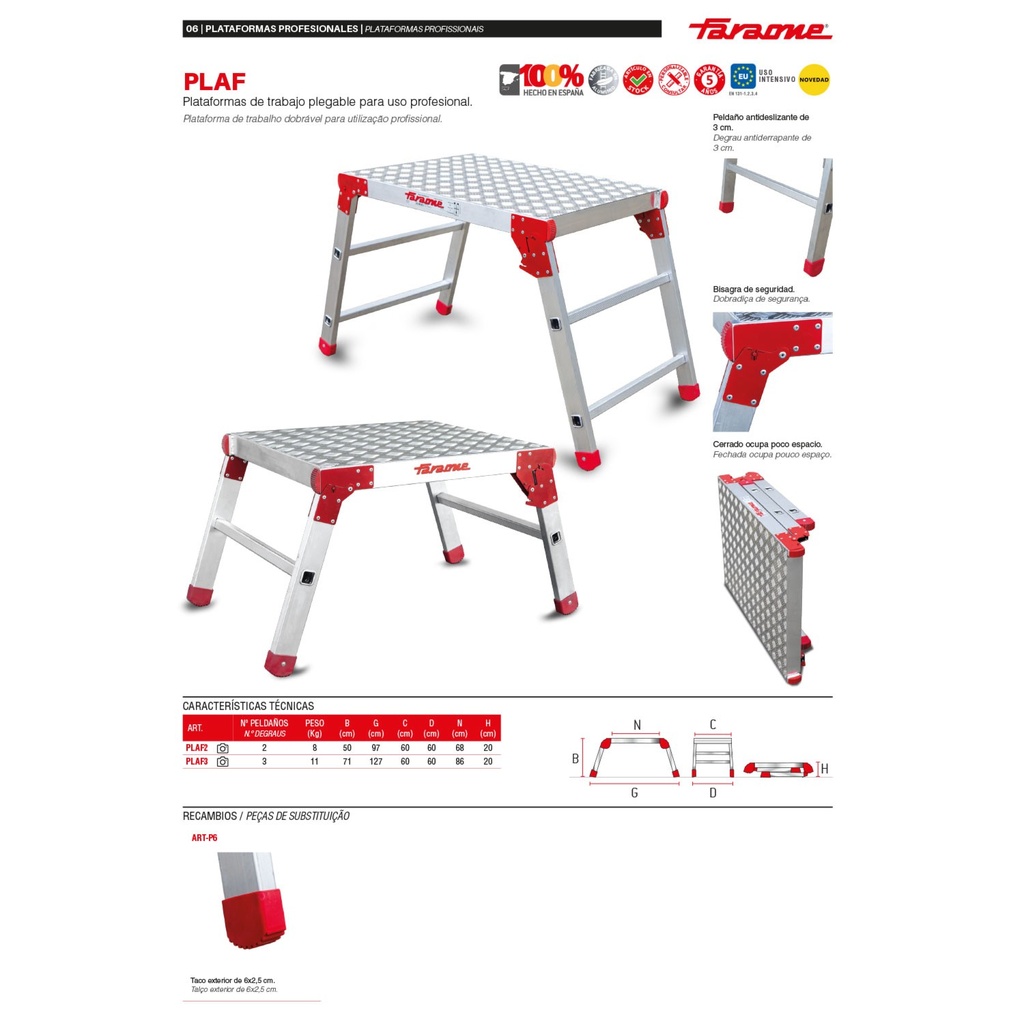 PLAF | Plataforma de trabajo plegable para uso profesional