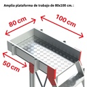 SB45 | Escalera de aluminio con plataforma y vuelo| Inclinación de 45º