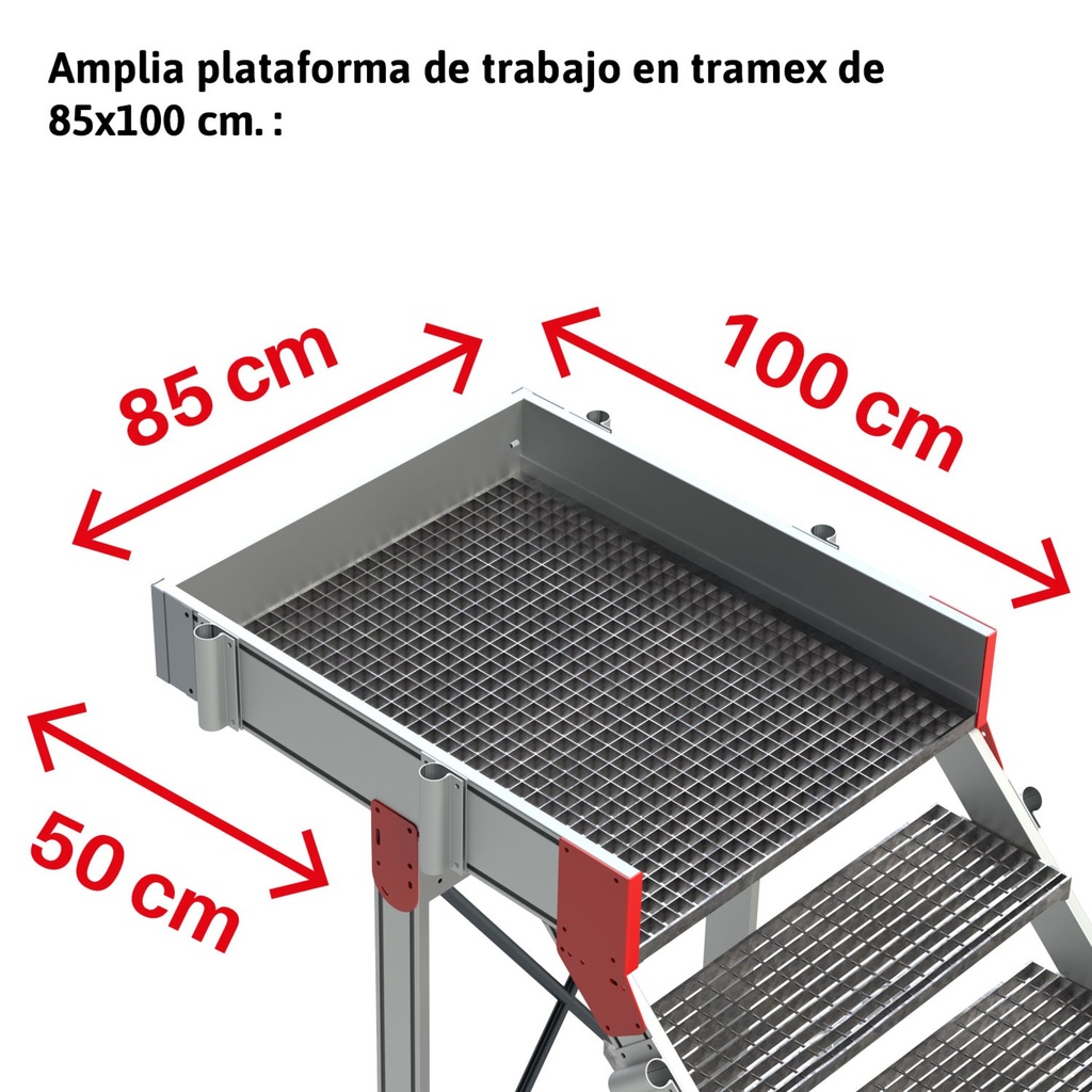 SB-T | Escalera con plataforma y cuatro ruedas | TRAMEX