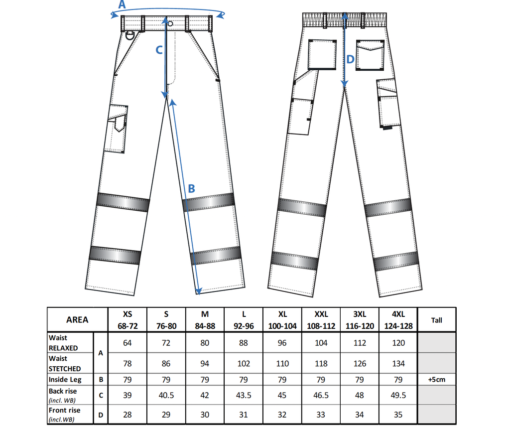 E049 - Pantalón bicolor de alta visibilidad clase 1 Contrast Service