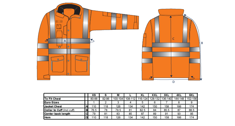 RT27 - Chaqueta 7 en 1 de alta visibilidad y transpirable Traffic Naranja