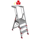 PL-PICK Escalera plegable con amplia plataforma de trabajo y bandeja superior