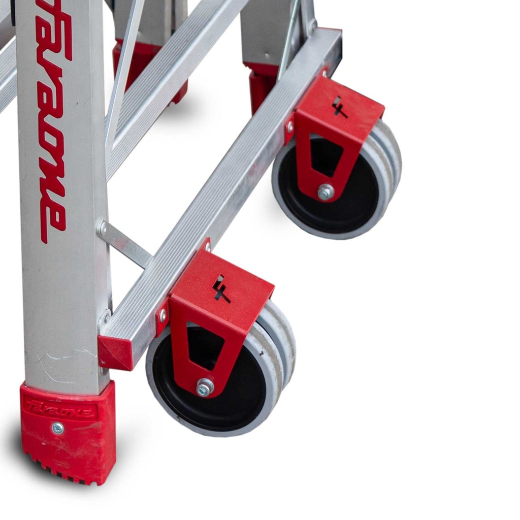 PL-PICK Escalera plegable con amplia plataforma de trabajo y bandeja superior