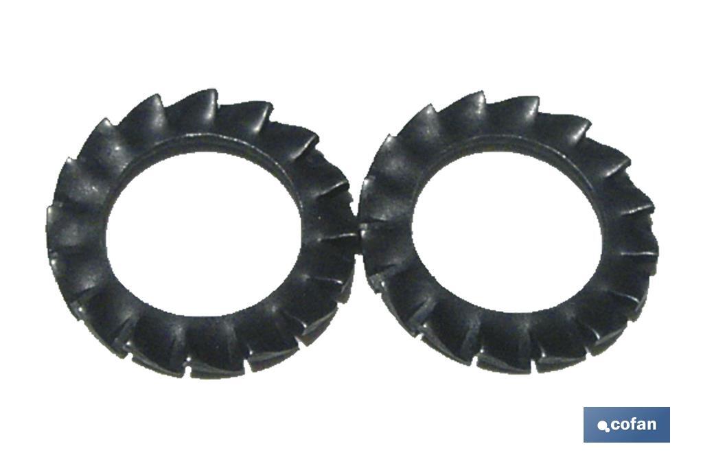 Imagen Adicional de Arandelas Elásticas en Abanico Dentado Exterior DIN 6798 Blíster Estándar