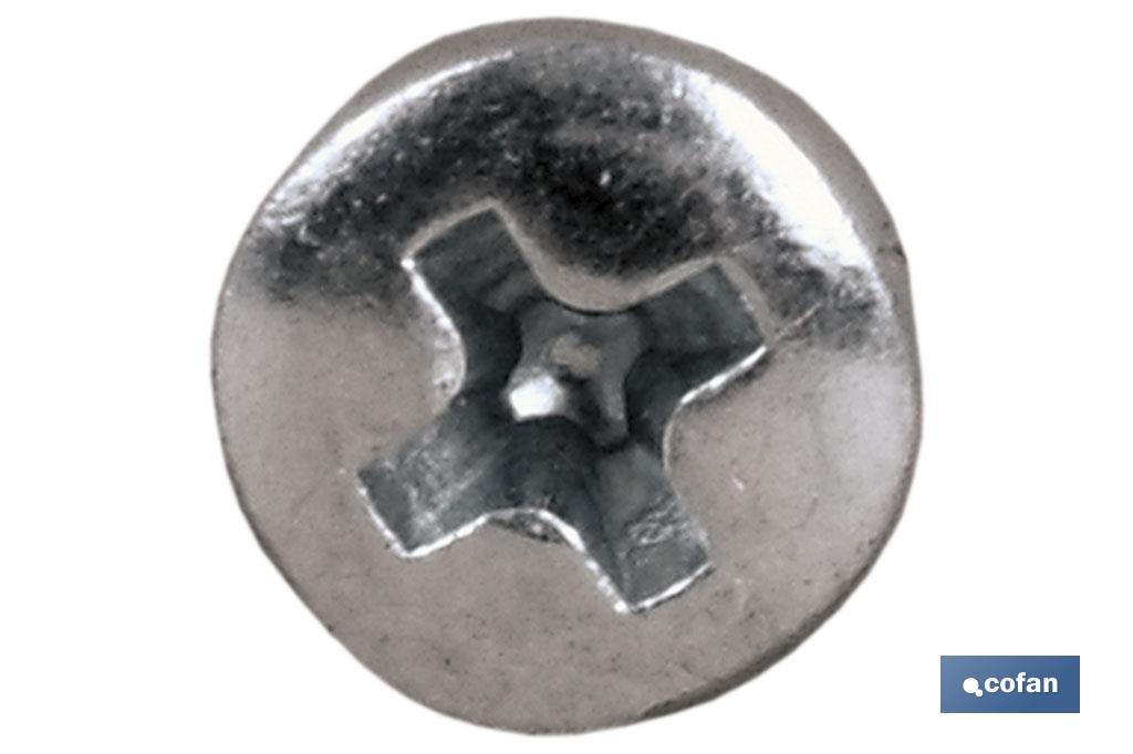 Imagen Adicional de Tornillo Roscachapa Cabeza Cilíndrica Abombada Phillips Zincado