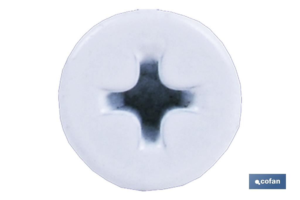 Imagen Adicional de Tornillo autotaladrante cabeza extraplana Phillips Blanco