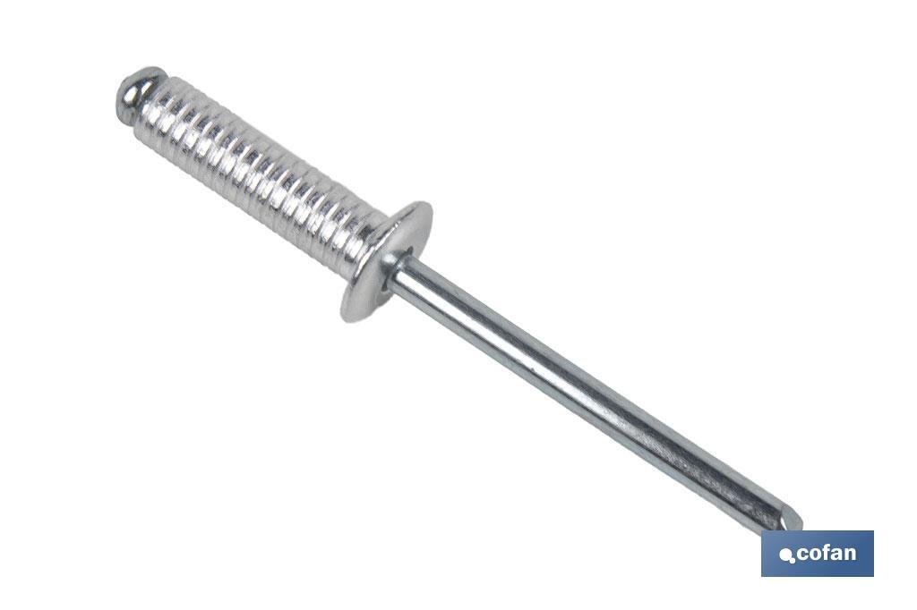 Imagen Adicional de Remaches Aluminio Ranurado Cabeza Alomada