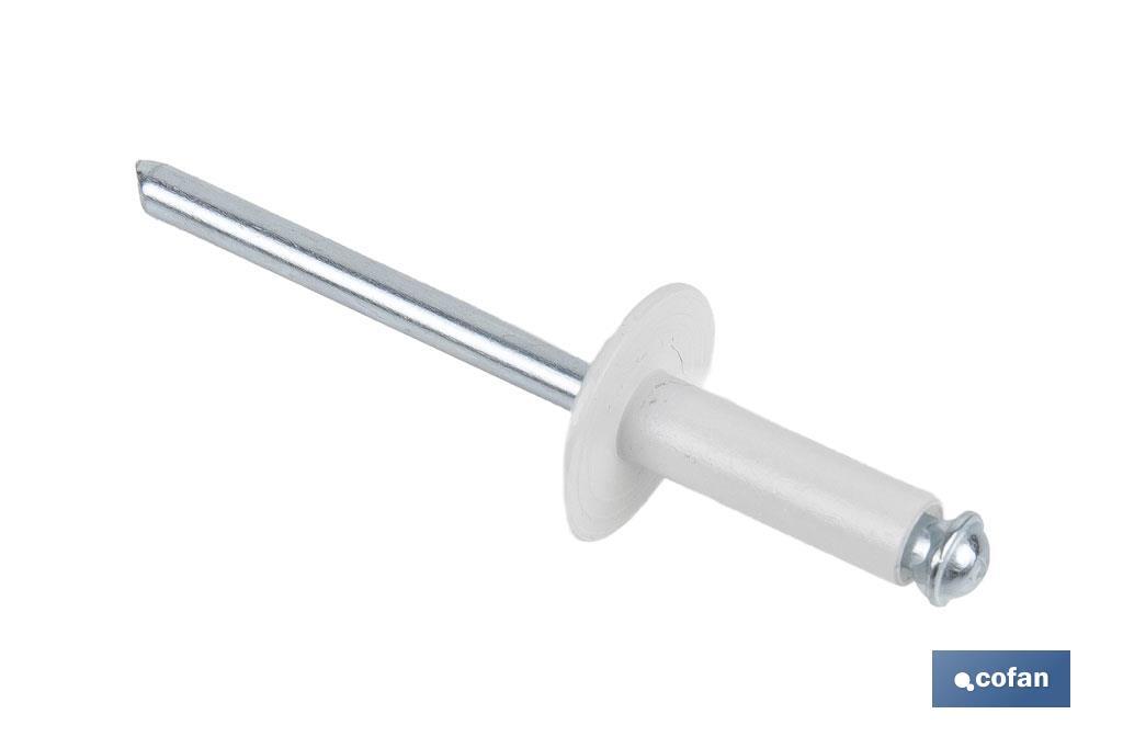 Imagen Adicional de Remaches Aluminio Flor Cabeza Ancha Blanco