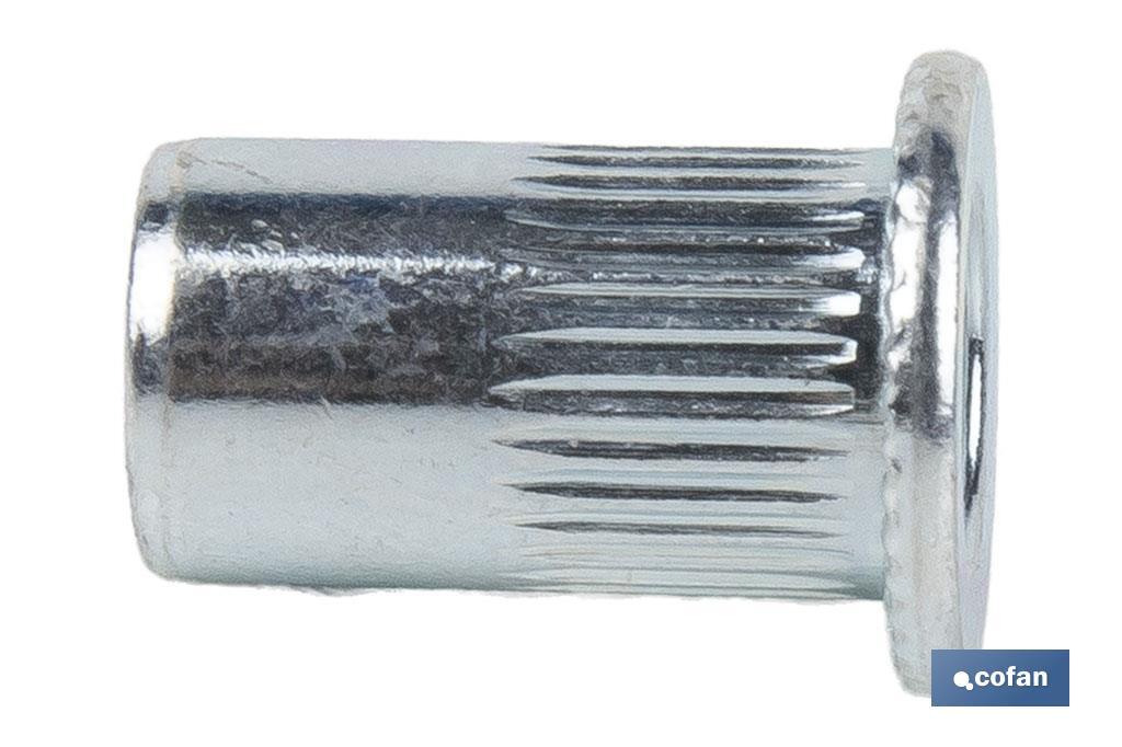 Imagen Adicional de Tuercas Remachables Acero Cabeza Ancha Ranurada
