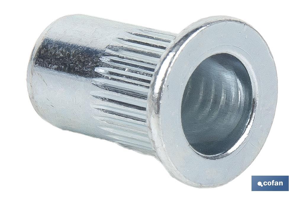 Imagen Adicional de Tuercas Remachables Acero Cabeza Ancha Ranurada