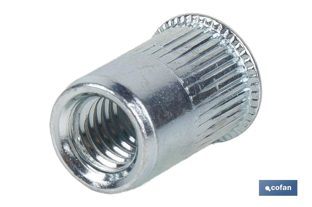 Imagen Adicional de Tuercas Remachables Acero Cabeza Reducida Ranurada