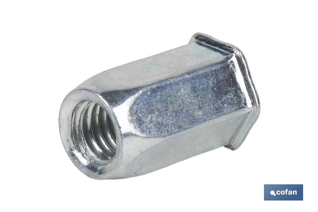Imagen Adicional de Tuercas Remachables Acero Cabeza Reducida Hexagonal