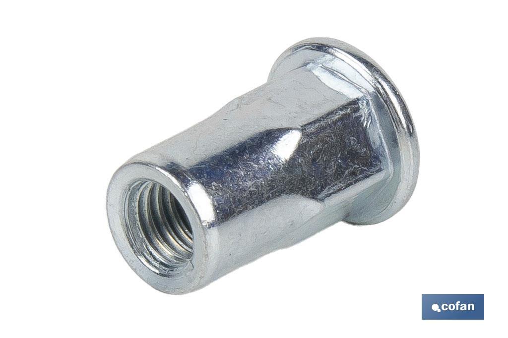 Imagen Adicional de Tuercas remachables semihexagonales de fondo abierto y cabeza ancha