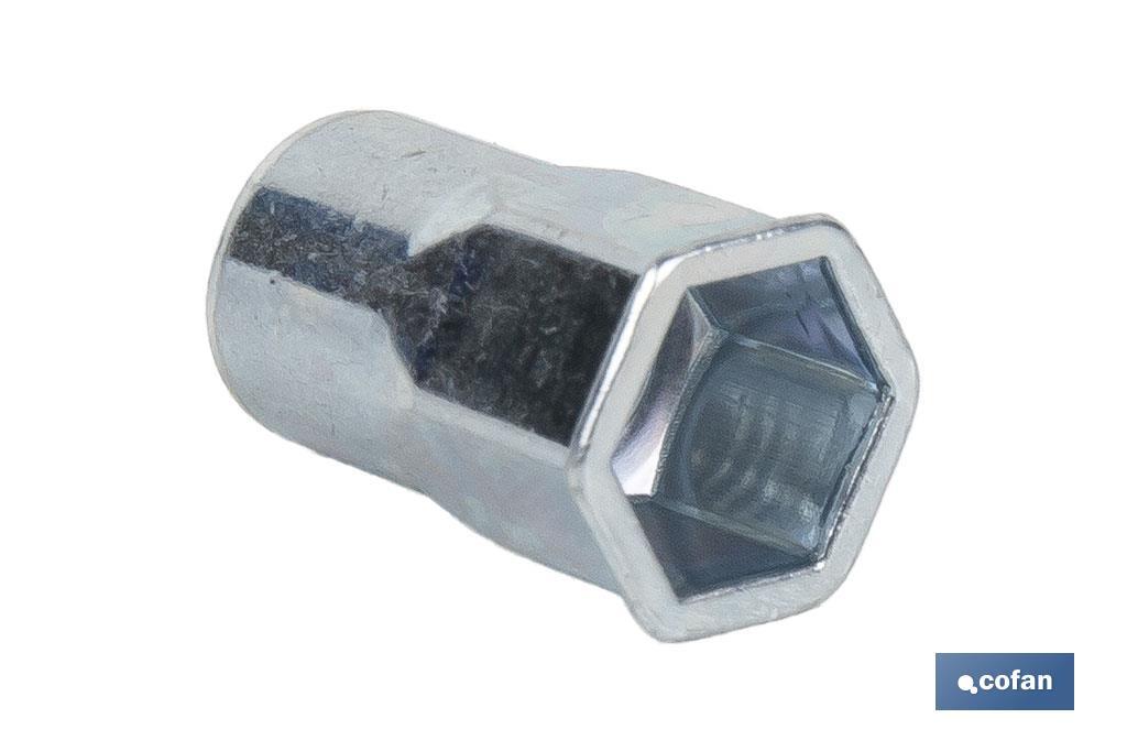 Imagen Adicional de Tuercas remachables semihexagonales de fondo abierto y cabeza reducida
