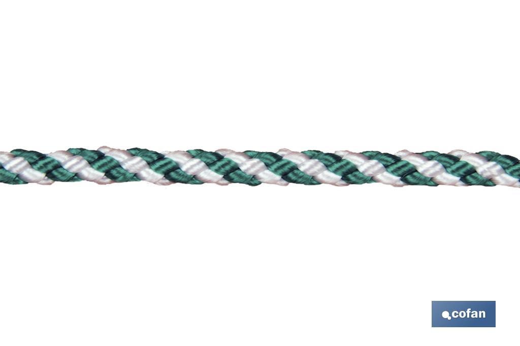 Imagen Adicional de Cuerda Trenzada Helicoidal Blanco/Verde (100% polipropileno)