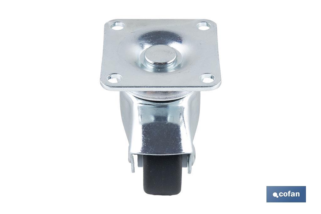 Imagen Adicional de Rueda de goma gris con placa giratoria