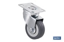 Imagen Adicional de Rueda de goma gris con placa giratoria