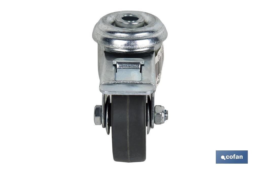 Imagen Adicional de Rueda de goma gris para tornillo pasante y con freno