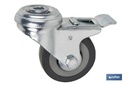 Imagen Adicional de Rueda de goma gris para tornillo pasante y con freno