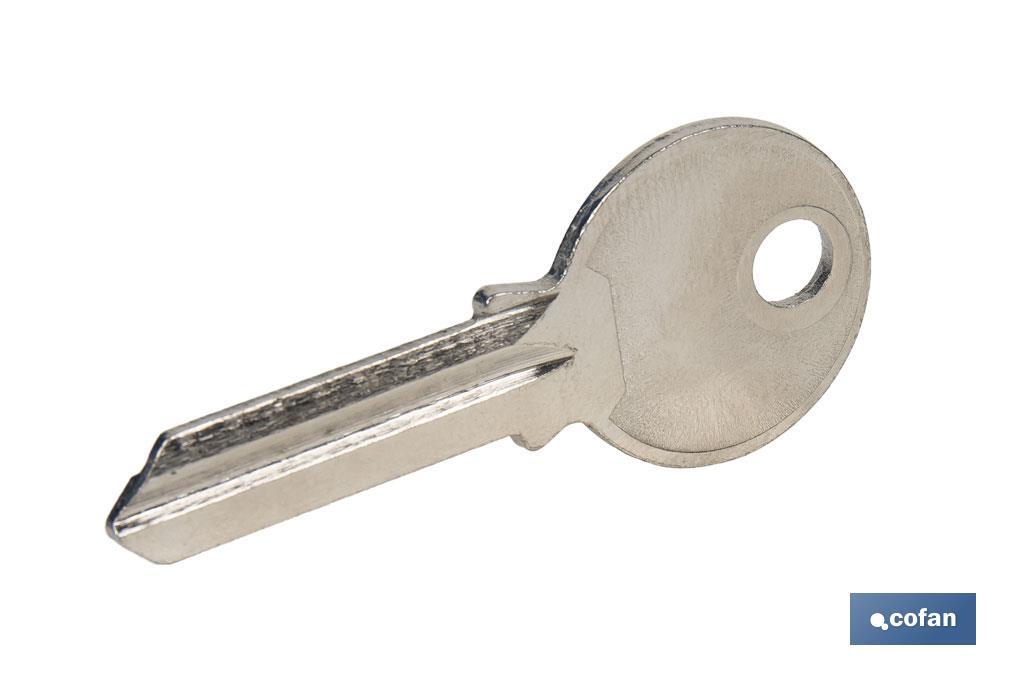 Imagen Adicional de Llave en bruto para candado antipalanca Quality Plus Cofan 70-90 mm