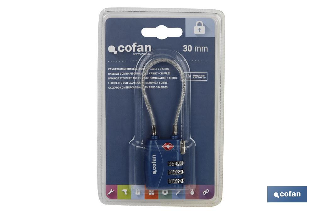 Imagen Adicional de Candado Combinación Equipaje con Cable