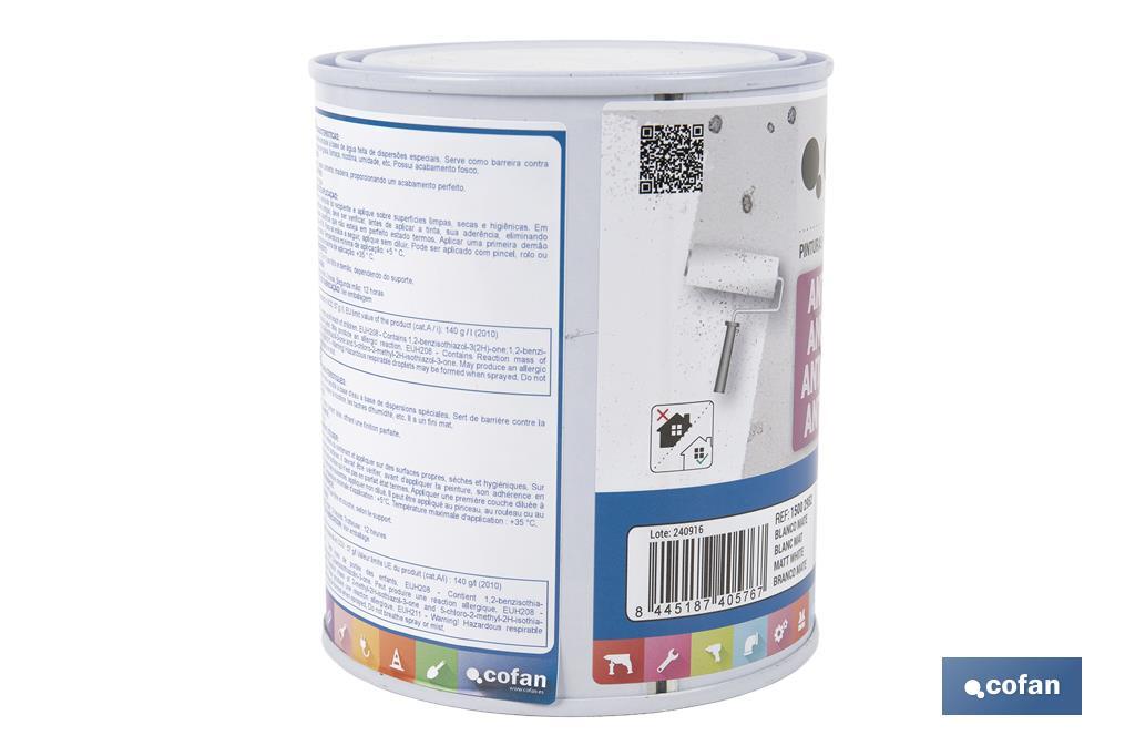 Imagen Adicional de Pintura antihumedad al agua en blanco mate