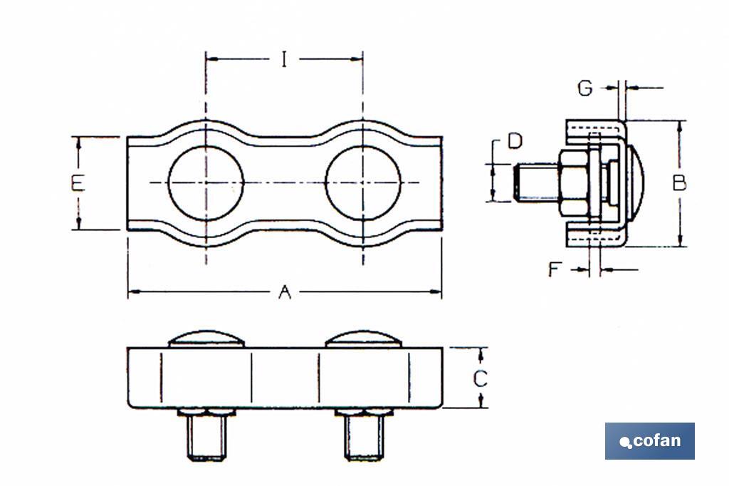 Imagen Adicional de Sujetacables Planos Dobles