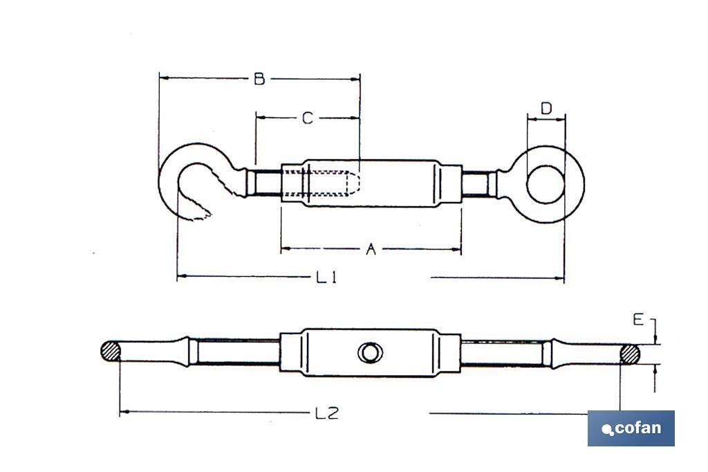Imagen Adicional de Tensor Tubular Gancho Anilla