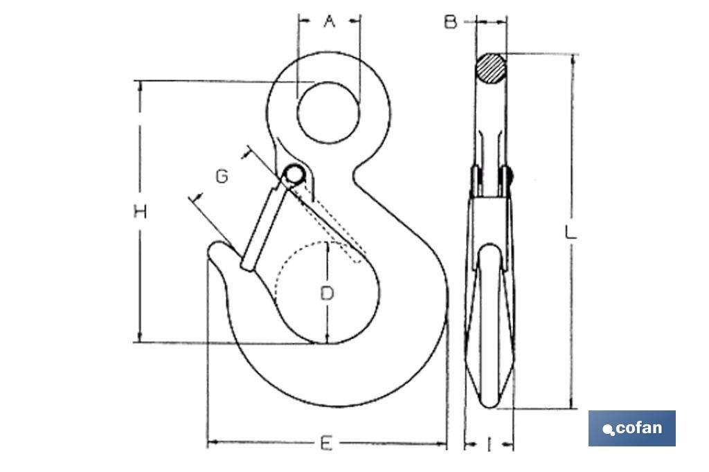 Imagen Adicional de Gancho DIN-689 con Seguro