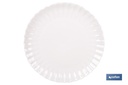 Imagen Adicional de Vajilla de porcelana esmaltada de color blanco con diseño en relieve