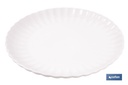 Imagen Adicional de Vajilla de porcelana esmaltada de color blanco con diseño en relieve