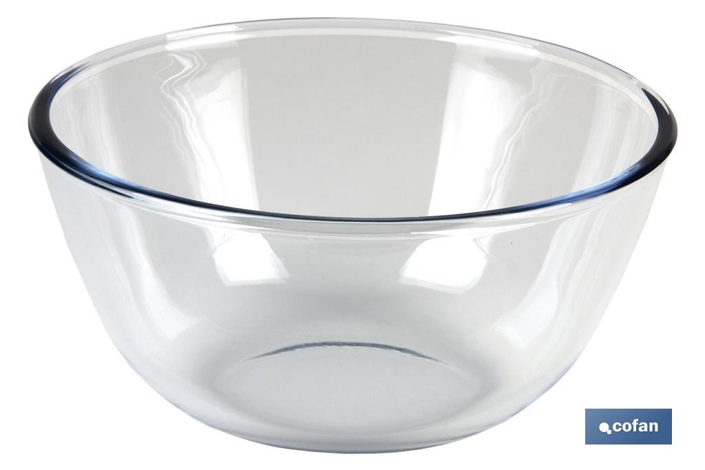 Imagen Adicional de Set de 2 Ensaladeras redondas de borosilicato Modelo Baritina I Capacidad: 800 ml - 2700 ml