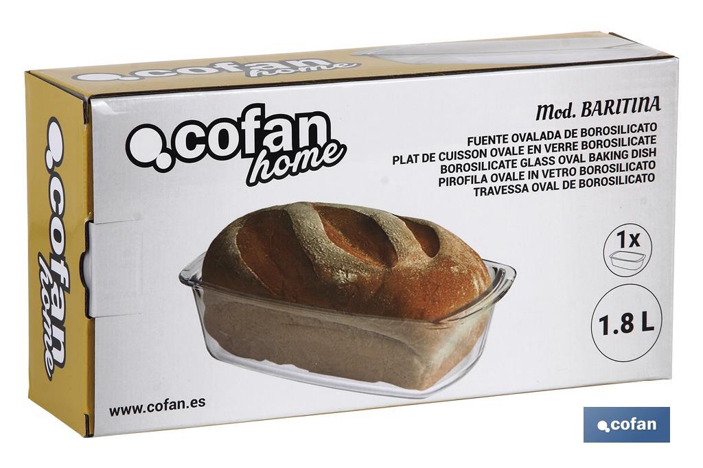 Imagen Adicional de Fuente ovalada de borosilicato Modelo Baritina I Capacidad 1800 ml I Peso 800 gramos