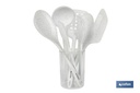 Imagen Adicional de Set de 7 utensilios blancos para cocina de la gama Bach