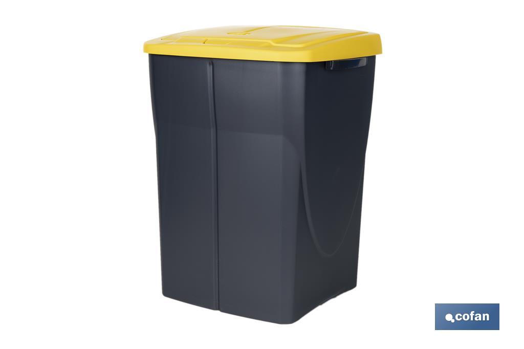 Imagen Adicional de Cubo de basura amarillo para reciclar plásticos y envases
