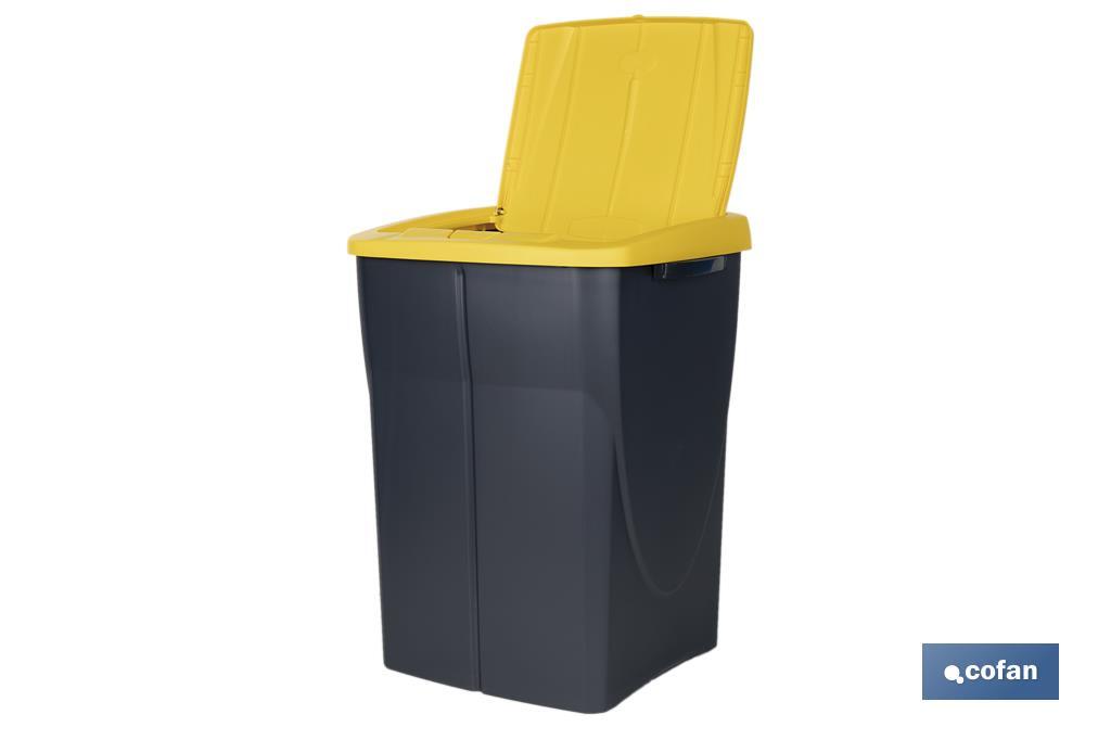 Imagen Adicional de Cubo de basura amarillo para reciclar plásticos y envases