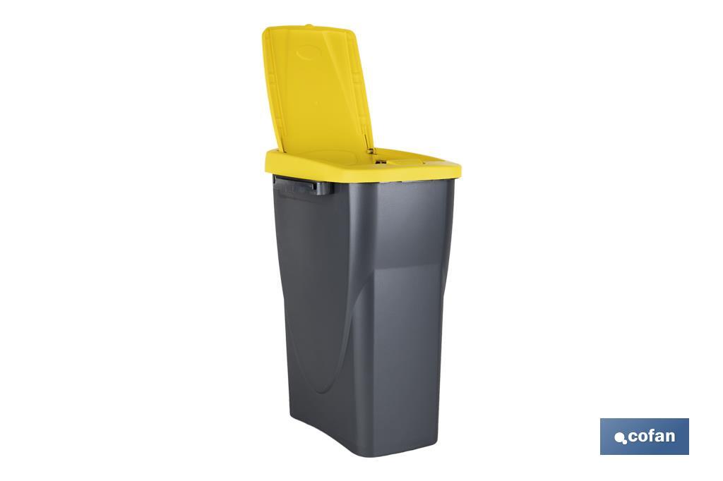 Imagen Adicional de Cubo de basura amarillo para reciclar plásticos y envases